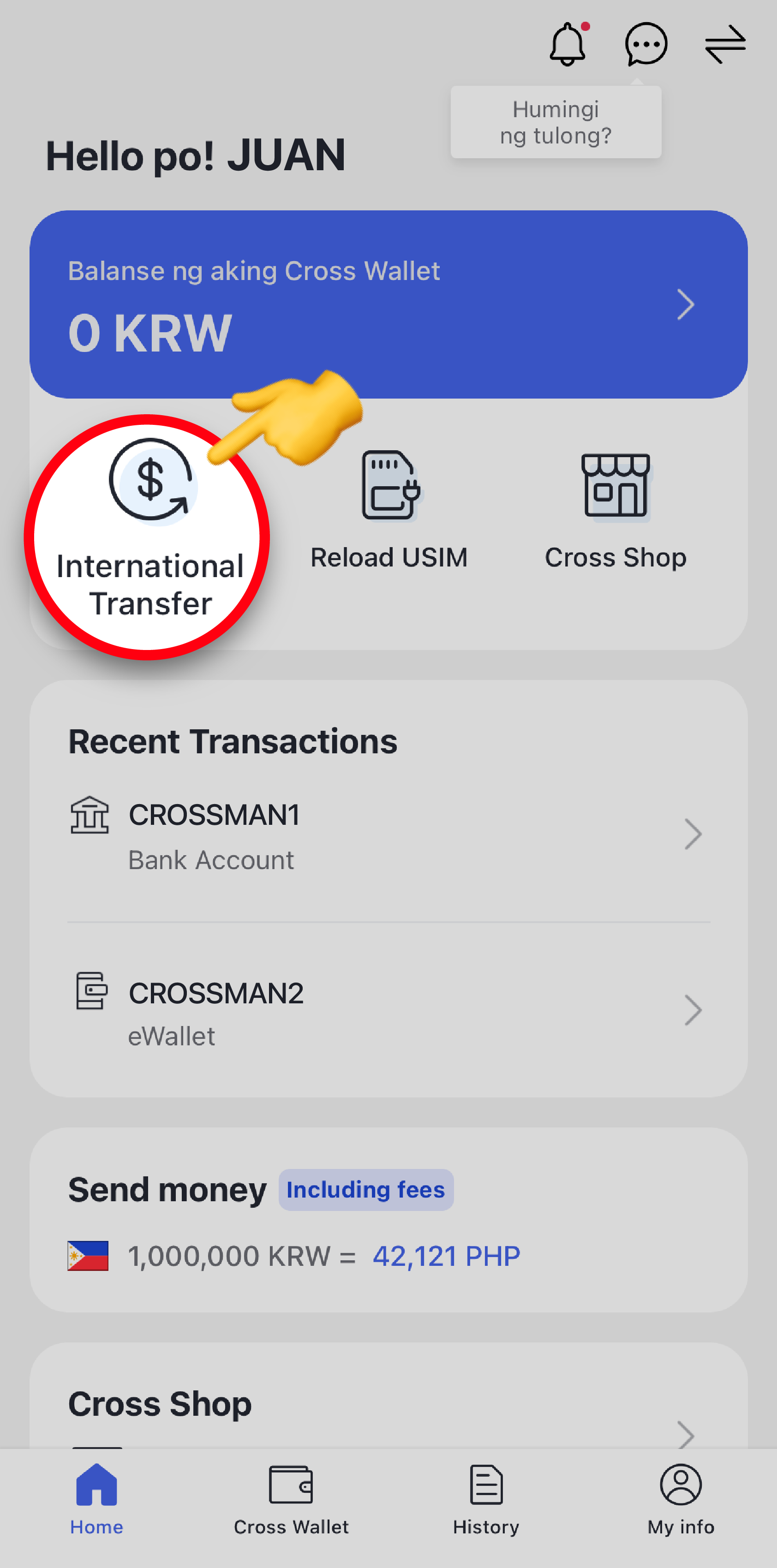 해외송금 크로스 Global Remittance Cross