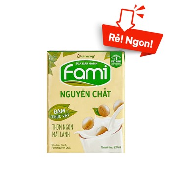 Sữa đậu nành Fami nguyên chất (200ml) thumbnail