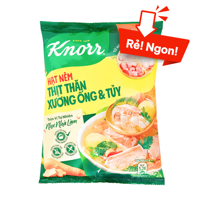 Hạt nêm Knorr thịt thăn, xương ống, tủy gói 900g